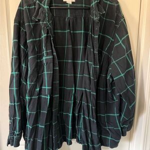 Ava & Viv Black and Teal Checkered Utility Jacket